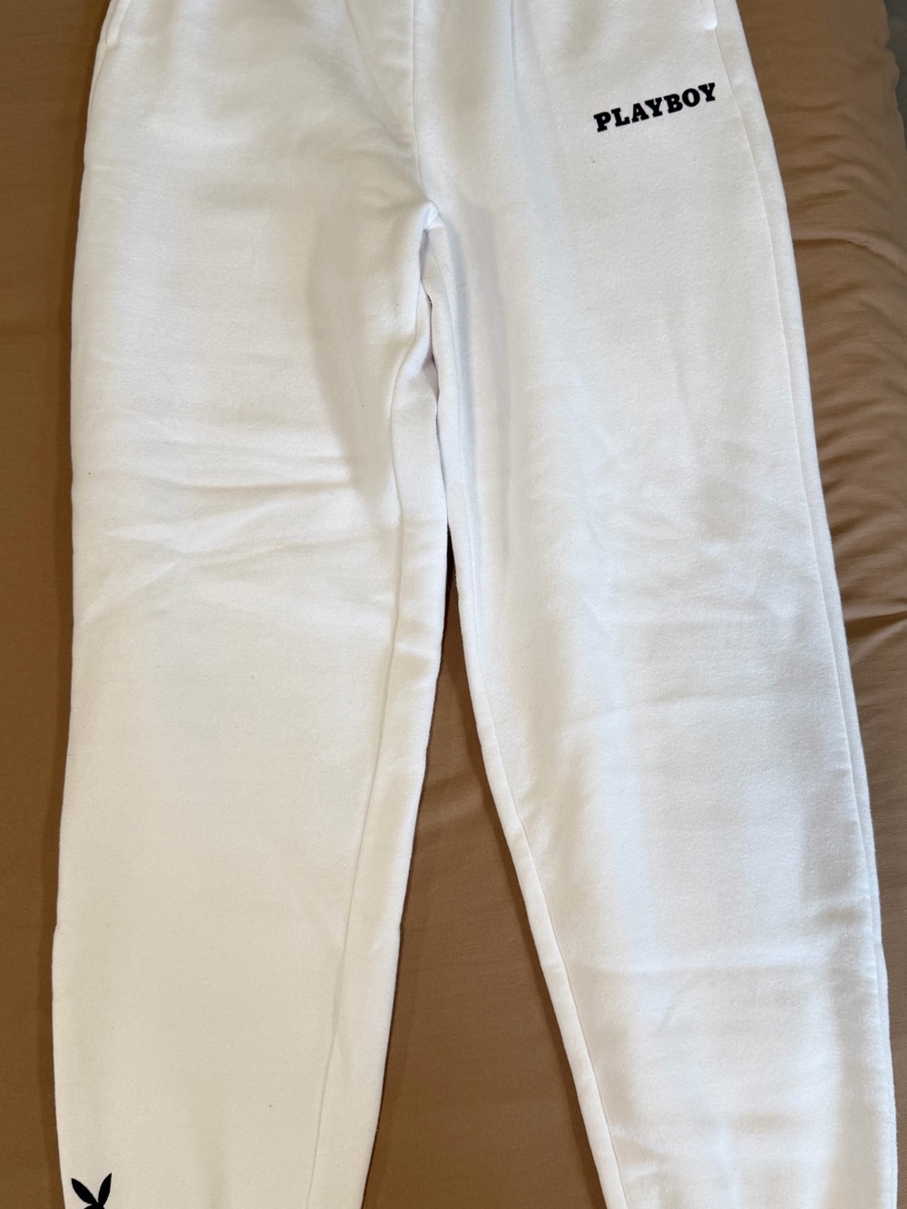 PLAYBOY White Sweatpants with Black Logo - Picture 2 of 3